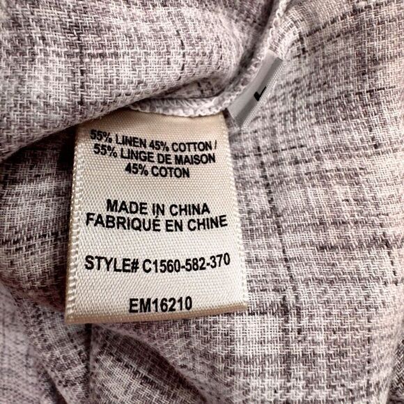 Anthropologie Cloth & Stone V-Neck Linen Fringe Hem Tank Gray - Picture 7 of 7